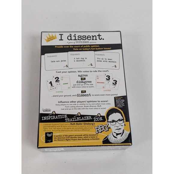 I Dissent A Game Of Supreme Opinions RBG Ruth Bader Ginsberg Trivia Game NEW - Picture 3 of 3
